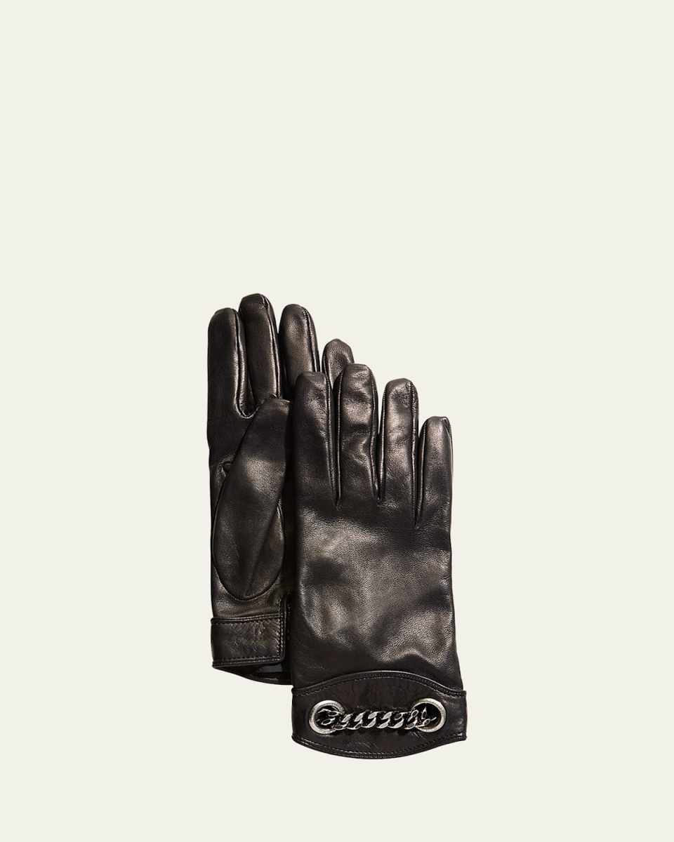 Chain Leather Gloves